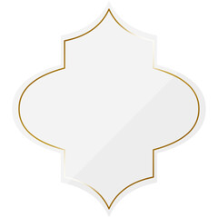 モロッカンフレーム　ホワイト＆ゴールド