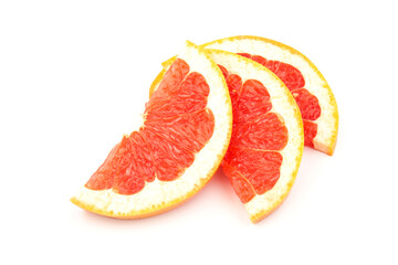 Naklejka na ściany i meble Grapefruit fruits isolated on white background. Grapefruit clipping path.