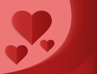 Red love wallpaper with shadows and heaps of color gradations