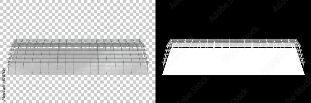 Poster warehouse structure isolated on background with mask. 3d rendering - illustration