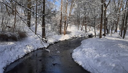 frozen river in winter