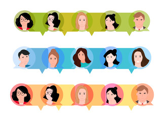 People in the bubles text for your  ideas. Vector illustration cartoon flat design modern style