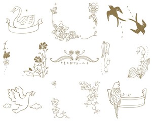 レトロな可愛いフレーム素材