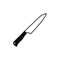 Kitchen knife flat icon isolated on white background. vector illustration