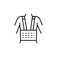 Posture Corrector icon. Bandage belt vector illustration. Isolated contour of medical support on white background.
