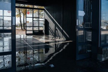 modern beautiful self-service car wash
