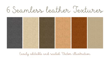 Deurstickers Set of seamless leather textures © ilona_pitkin