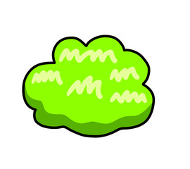 Stylized Cartoon Beautiful Green Bush