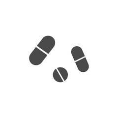 pills icon on white background, vector illustration