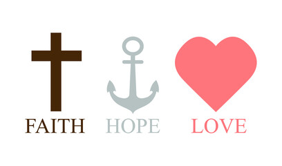 faith hope hope love icon, vector illustration