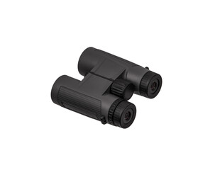 Modern binoculars isolate on a white back. Long-distance observation device.