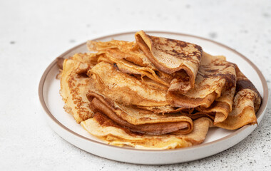 Crepes or pancakes with honey