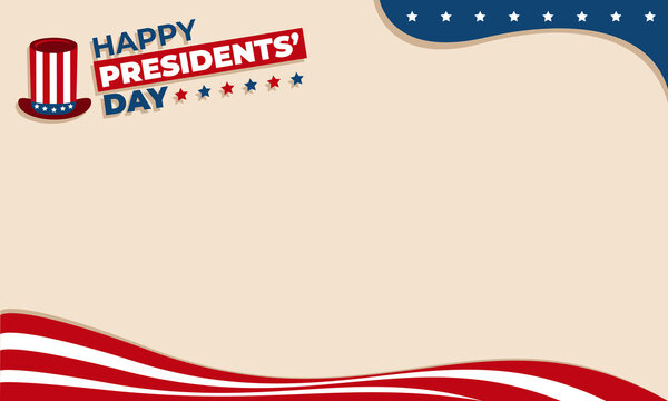 Illustration vector graphic background design of presidents day or washington day with hat and united states america hat