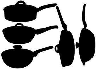 Large frying pans with lid included.