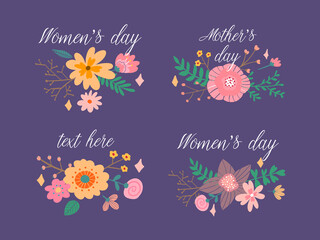 Bright logo for flower shop Women's day Mother's day