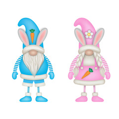 female and male easter gnomes