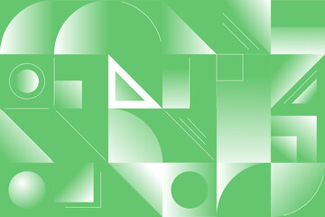 Fototapeta na wymiar Green gradient geometric minimalist artwork poster with simple shapes and figure. Vector illustration