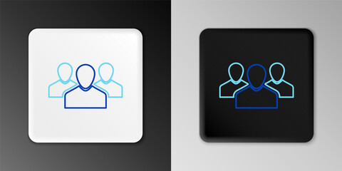 Line Users group icon isolated on grey background. Group of people icon. Business avatar symbol - users profile icon. Colorful outline concept. Vector.