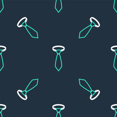 Line Tie icon isolated seamless pattern on black background. Necktie and neckcloth symbol. Vector.