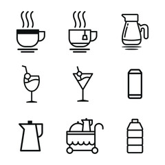 set of beverage icons