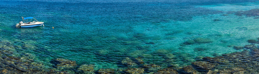 Speedboat anchored in Mediterranean