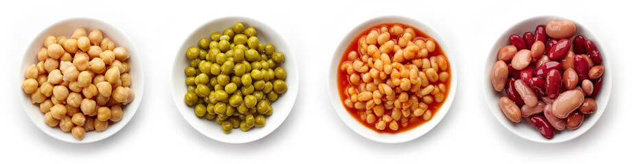 Bowl of preserved legumes from above