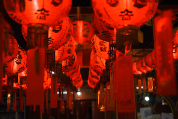 chinese lanterns in the temple