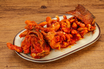 Chinese cuisine squirrel fish with sauce