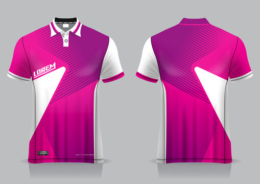 jersey badminton polo shirt design, for uniform team front and back