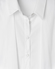 White shirt collar close up with white button