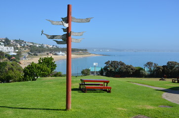 Wegweiser zum Post Tree in Mossel Bay, Südafrika