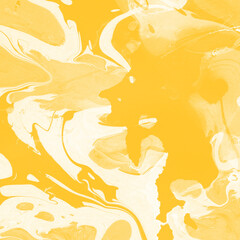 Yellow luxury marble ink texture on watercolor paper background. Marble stone image. Bath bomb effect. Psychedelic biomorphic art.