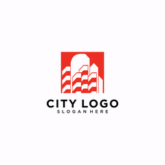 Construction logo design with negative space  box shape concept, Premium Vector. part 1
