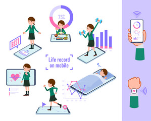 flat type school girl Green Blazer_Lifelog-on-mobile