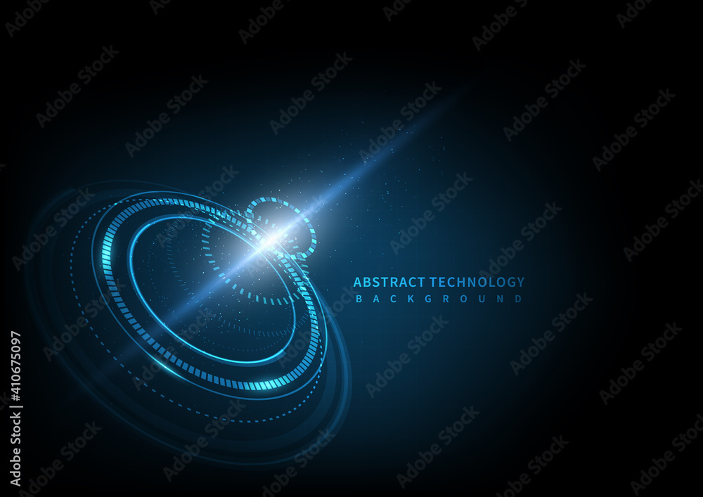 Aufkleber abstract futuristic technology background. hud circle element. hi-tech communication concept.