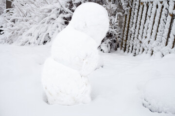 the snowman bent down and began to melt when the temperature changed