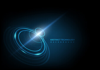 Abstract Futuristic Technology Background. HUD circle element. Hi-tech communication concept.