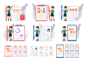 flat type school girl Green Blazer_Various-documents