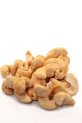 Cashew nuts isolated on white background