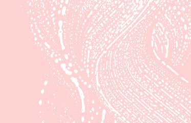 Grunge texture. Distress pink rough trace. Gorgeou