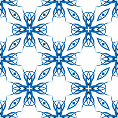 Hand painted tiled watercolor border. Blue