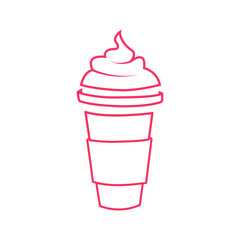 Iced coffee with ice vector icon, Symbol, logo illustration.