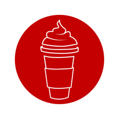 Iced coffee with ice vector icon, Symbol, logo illustration.