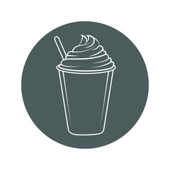 Iced coffee icon, coffee cup icon