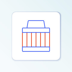 Line Car air filter icon isolated on white background. Automobile repair service symbol. Colorful outline concept. Vector.