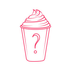 Iced coffee with ice vector icon, Symbol, logo illustration.