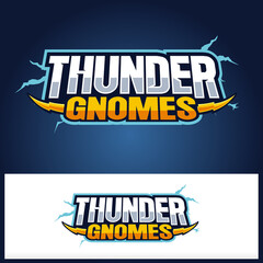 Naklejka na ściany i meble Thunder Gnomes 3D Text Cartoon 