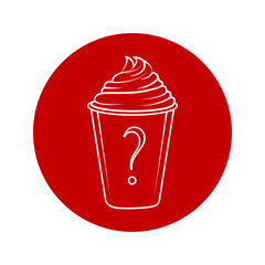 Iced coffee with ice vector icon, Symbol, logo illustration.