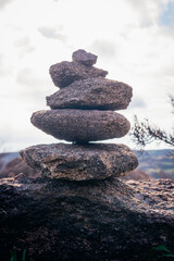 stack of stones on the beach