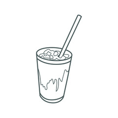 Coffee theme icon, glass of tea, Ice coffee vector icon, ice coffee cup